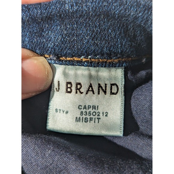 J Brand Jeans Womens 28 Medium Wash Mid Rise Capri Skinny in Misfit Denim Frayed - Picture 10 of 13